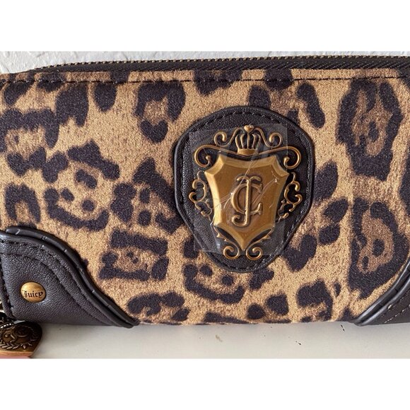 Juicy Couture Juicy Romance Gusset Single Zip Around Natural Leopard VIRAL NEW - Picture 2 of 16